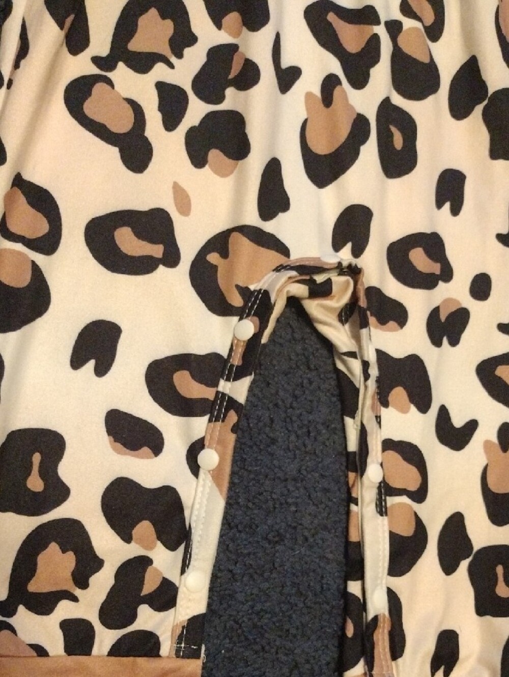 Leopard Print Ruffle Baby Romper in Tan & Black - Picture 5 of 8